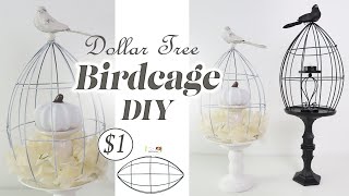 Dollar Tree Metal Birdcage DIY / Football Wreath Form DIY / Halloween Birdcage DIY image