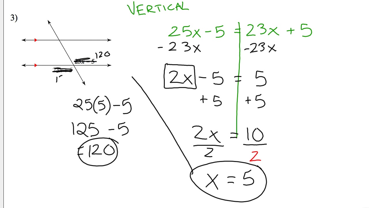Finding Angle Measures using Angle Relationships Part 2 - YouTube