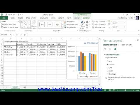 Excel 2013 Tutorial Formatting a Legend Microsoft Training Lesson 28.10