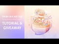 TUTORIAL + GIVEAWAY | Shiba in a hot tub | Illustrator + Photoshop | Rachelizmarvel