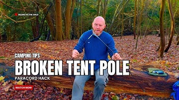 DIY Emergency Tent Pole Fix While Camping In The Woods