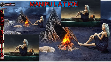 Photoshop Manipulation Tutorial -Adding Light Effects in Photoshop | Camp Fire in Dark Forest