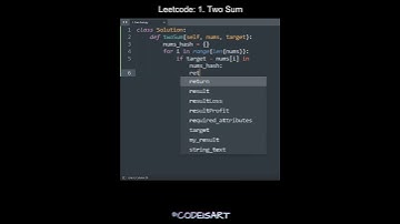 Leetcode 1. Two Sum in Python | Python Leetcode | Python Coding Tutorial | Python Coding Interview