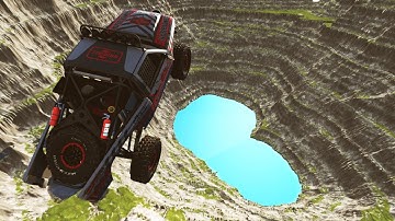 Car vs Leap of Death with Pit Water BeamNG.drive #504