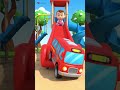 Color Learning for Kids | Bus Running Down Slide 🚍 | Red Pink Green Yellow Colors #shorts
