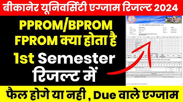 B.A Result में PPROM,BPROM,FPROM क्या होता है। Semester में क्या फैल होगे। Due Paper, % कैसे देखे ।