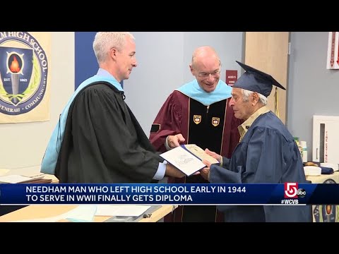 Mass. WWII veteran finally gets his high school diploma