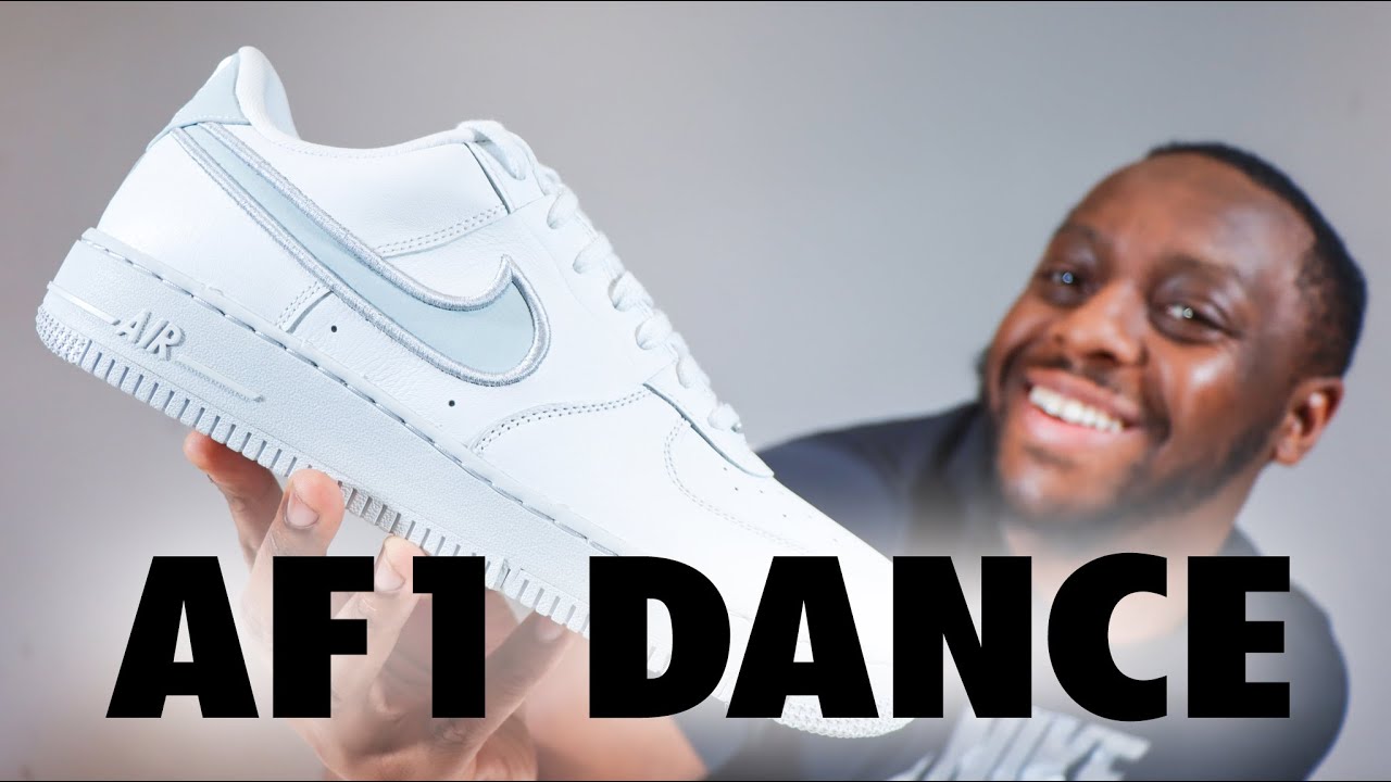 ★Nike★ Air Force 1 Dance W White llic Silver FJ7409100 Nike Air Force 1 Dance 💃 White Metallic Silver On Foot