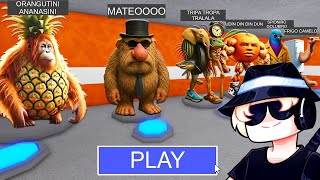 ALL ITALIAN BRAINROT MORPHS! ORANGUTINI ANANASINI, MATEOOO... in BARRY'S PRISON RUN! #roblox #obby