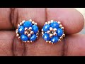 MINI ARETES DE BISUTERIA CON CRISTALES Y MOSTACILLAS MUY FACILES DE HACER ❤️ STUD EARRINGS TUTORIAL