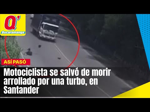 Motociclista se salvó de morir arrollado por una turbo, en Santander