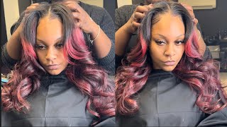 FLIP OVER QUICKWEAVE | MAGENTA HAIR EXTENSIONS | LEVEL 27 HAIR