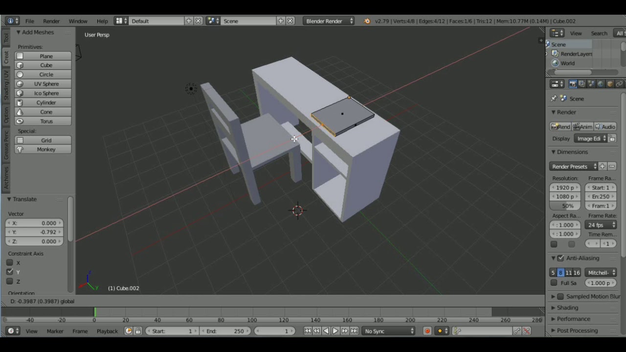 Tutorial membuat dan texturing meja dan kursi belajar sederhana dengan ...