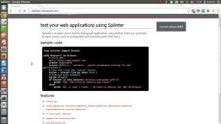 Splinter Python Test Framework for Functional Web Testing
