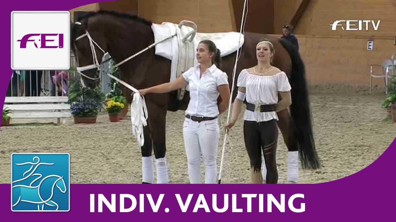 Isabel Fiala (AUT) - Individual Vaulting - Best Female - CVI Pezinok 2015 horseshoe bend