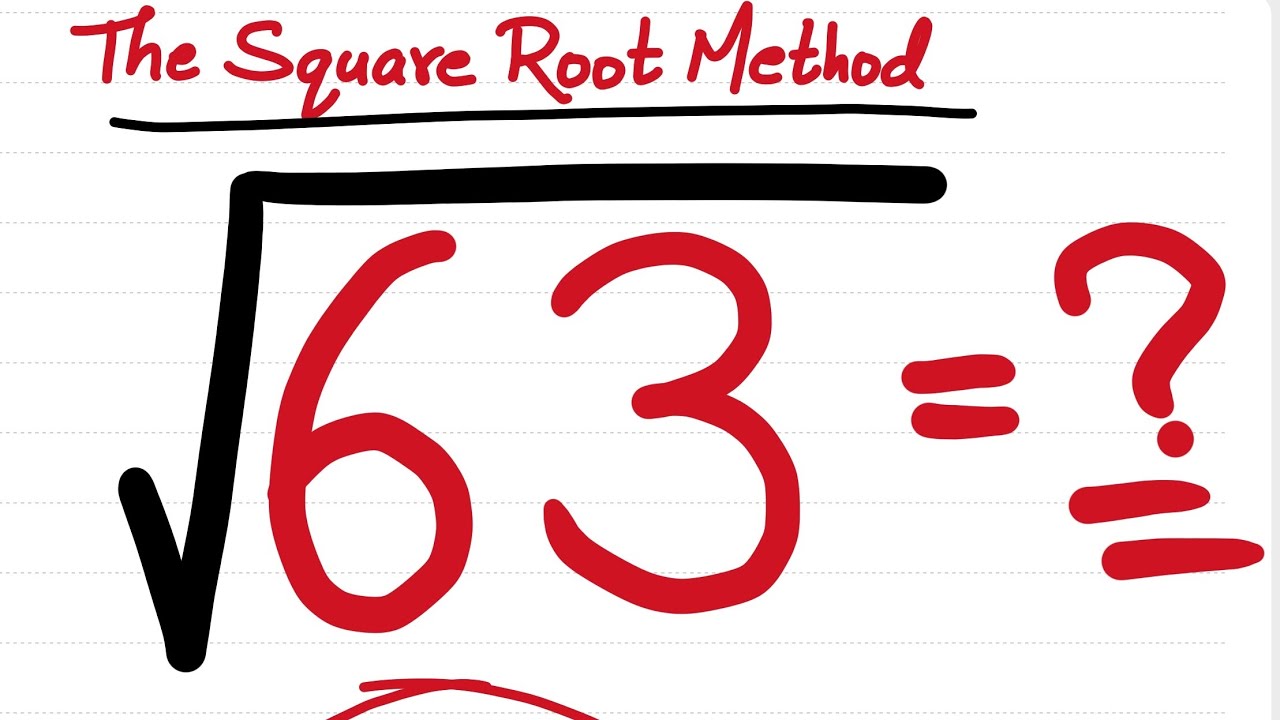 Square Root of 63 | Squares of non perfect Square | Square Root by Long Division Made Simple |