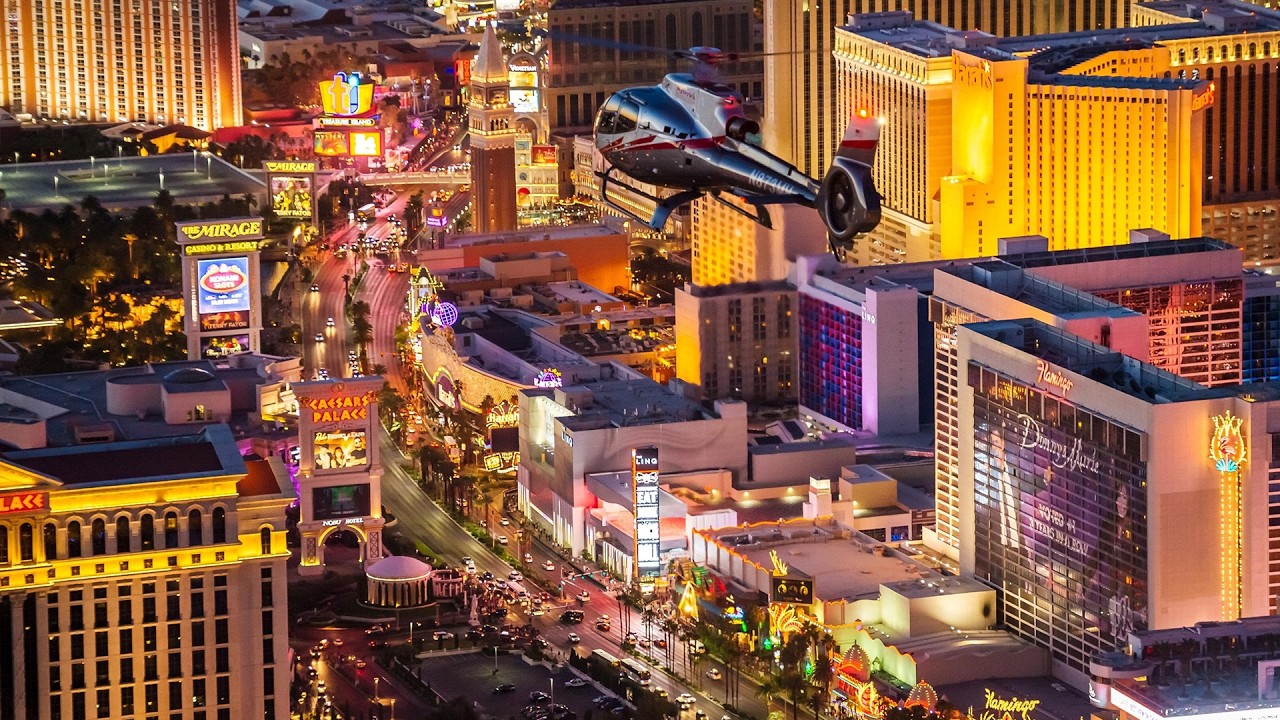 Las Vegas Strip Night Flight by Helicopter