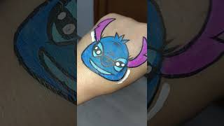 Turning Into Stitch in 60 Seconds! 🌀✨#stitch #facepaint #facetransformation#shorts #viral#disneyart