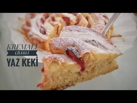 BU KEK KREMASIYLA BİRLİKTE PİŞİYOR📣📣 KREMALI ÇİLEKLİ PUF PUF KEK TARİFİ #cake  #nefisyemektarifleri