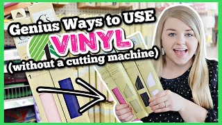 Genius Ways to Use DOLLAR TREE VINYL + DIYS (without a cutting machine!) Krafts by Katelyn