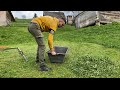 One day in the life of a young boy in the mountains with animals village