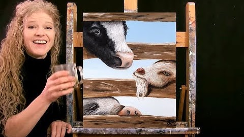 Learn How to Paint BARNYARD BUDDIES with Acrylic - Paint & Sip at Home - Animal Step by Step Lesson