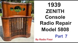Part 7- How to troubleshoot Tuning Eye 6U5/6G5 vacuum tube. (1939 ZENITH Console Radio)