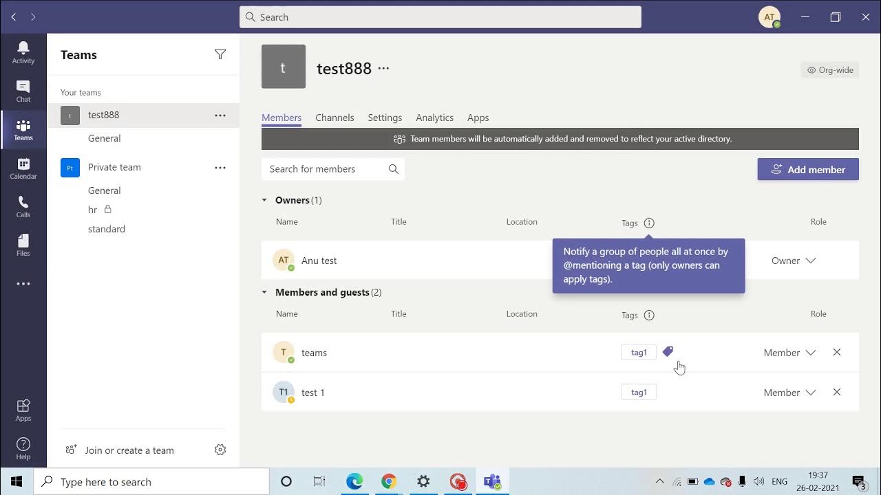 When do you use Tags in Teams? Importance of Tags in Teams