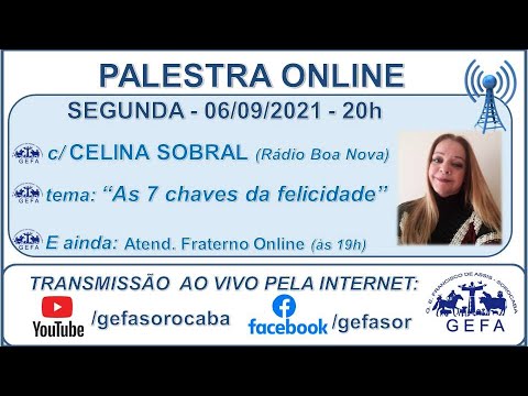 Assista: Palestra online - c/ CELINA SOBRAL (06/09/2021)