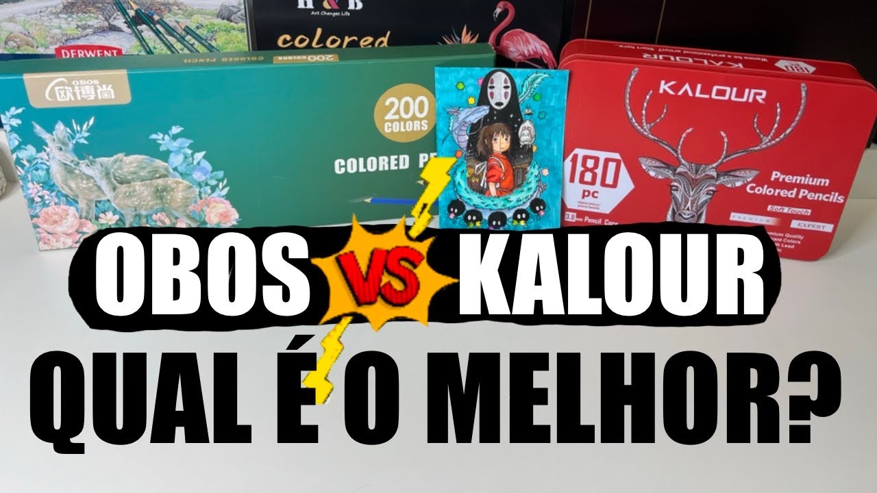 COMPARAÇÃO ENTRE OBOS 200 E KALOUR 180 | QUAL É O MELHOR? | MEGA DICA DE LÁPIS DE COR | QUAL COMPRAR