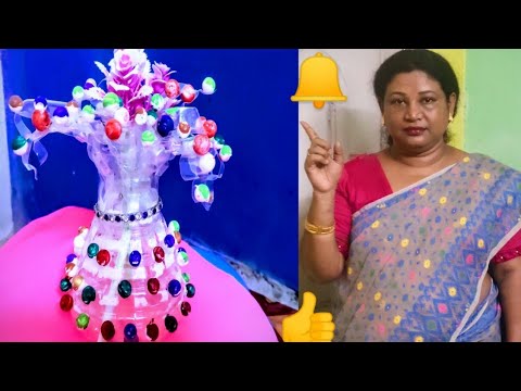How to make pom - pom flowers,Turn a plastic bottle into colourful
