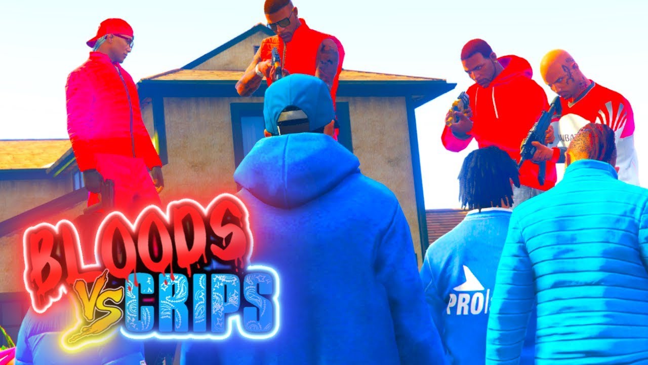 Gta 5 Bloods Vs Crips Gang War Street Fight Youtube