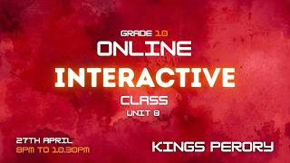 GR10 | ONLINE INTERACTIVE CLASS | DAY 1 | UNIT 7