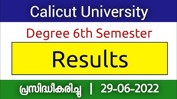 Calicut University Sixth Semester Degree Result Published | Calicut University Results