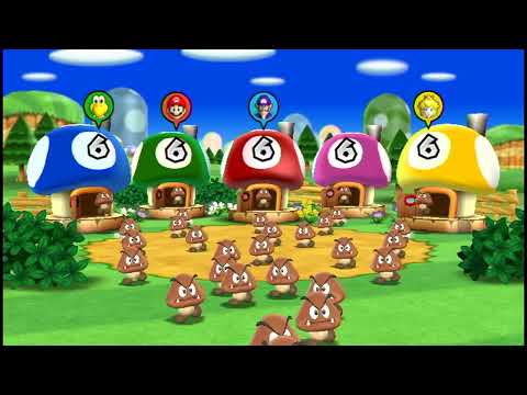 Mario Party 9 Minigames - Waluigi vs Mario vs Koopa Troopa vs Peach