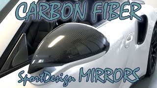 Porsche 991 Sportdesign  Mirror Install  GT3 Carbon Fiber Shells