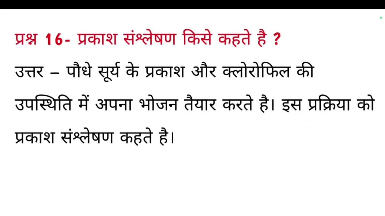 प्रकाश संश्लेषण किसे कहते हैं ? Prakash sanshleshan Kise kahate Hain