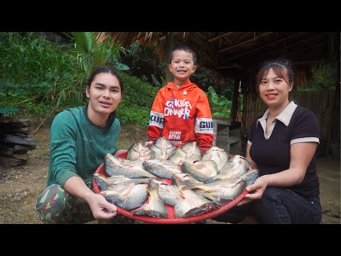 Process of harvesting carp, smoking and long-term preservation, SURVIVAL ALONE