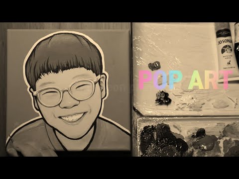 <strong>팝아트</strong> 인물화 그리기, 아크릴릭 채색 방법 | POP art Portrait Acrylic Painting