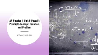 AP Physics 1, Unit 8: Pascal’s Principle-Concept, Equation, and Problem