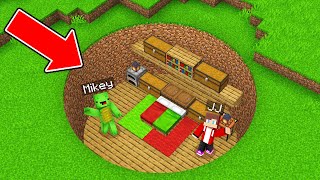 Mikey and JJ Survived Inside Round Hole in Minecraft (Maizen)