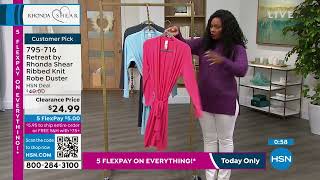 Retreat by Rhonda Shear Ribbed Knit Robe Duster Net Worth