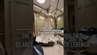 She thought she wouldn't be able to dance in her 10kg lehenga