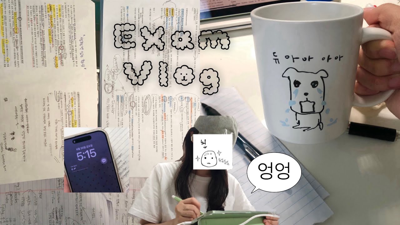 미친 벼락치기🤯 새벽에 등교하는 시험주간 브이로그