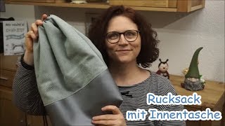 Rucksack (Turnbeutel) mit Innentasche nähen