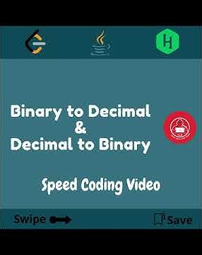Binary to Decimal & Decimal to Binary | Java Coding | CodeJavaWithSaqib ...