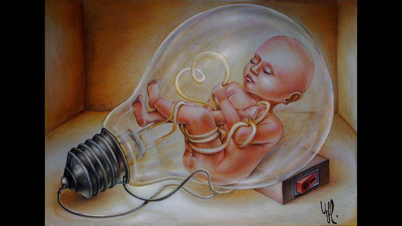 Speed Drawing Baby in Light Bulb. YouTube
