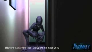Anomaly creature walk cycle test - maya 2012 viewport 2.0 render