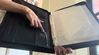 Faux Leather Portfolio Binder with Handle | Zippered 3-Ring Padfolio & Document Organizer (Black)
