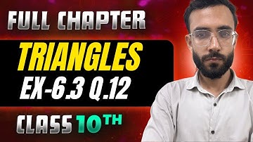 SIDES AB AND BC AND MEDIAN AD OF A TRIANGLE ABC| Q.12 | EX-6.3 | CLASS 10TH | BY MOHIT SIR